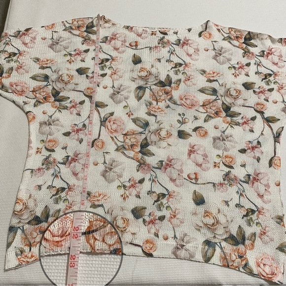 Luisa Ricci Floral Print Knit Top Made in Italy Size L - Picture 8 of 9